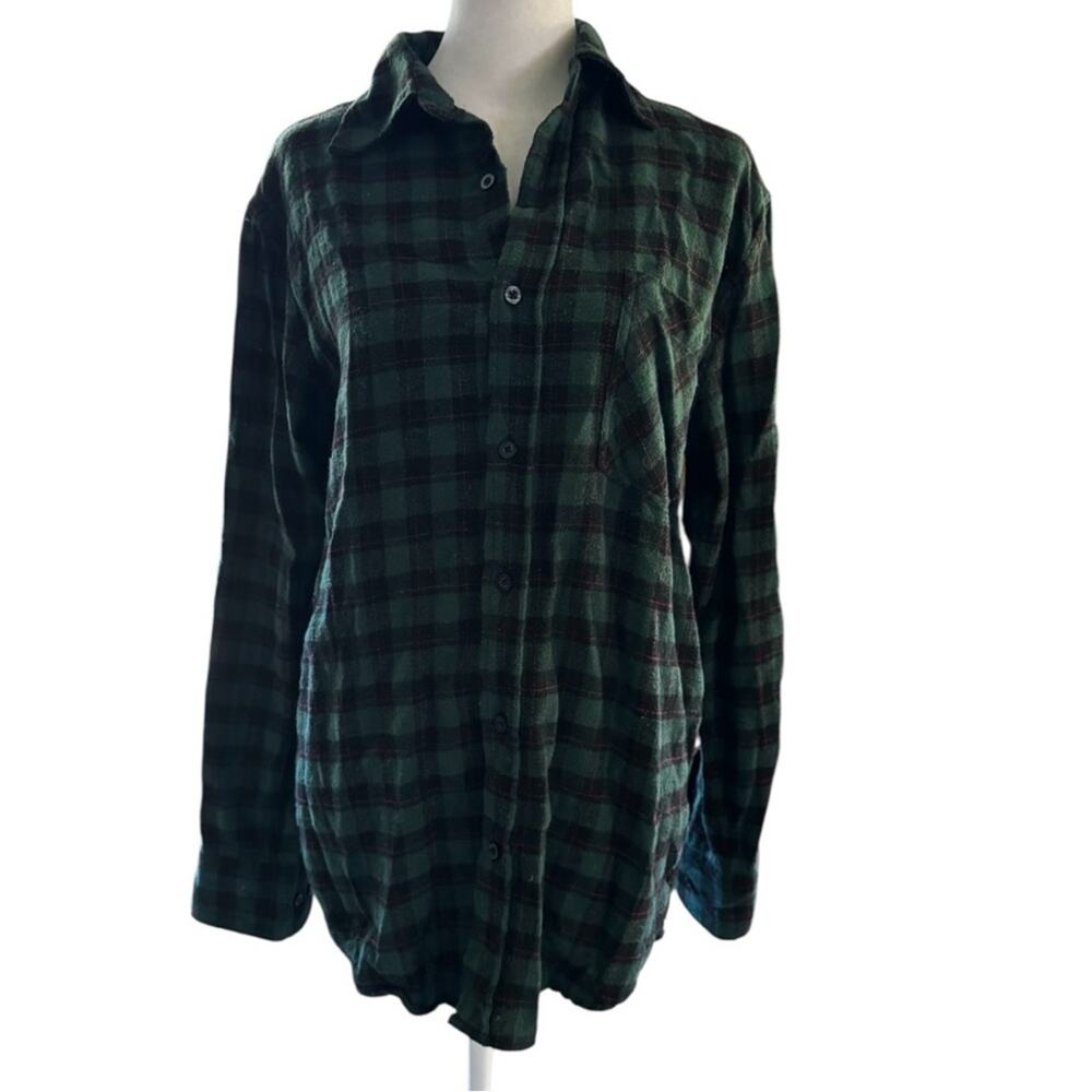 Urban Republic Men’s Green  and Black Long Sleeve Shirt Sz M